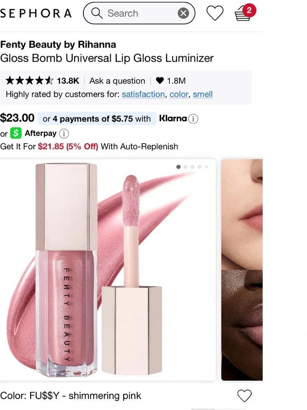 Fenty Beauty Gloss Bomb Lip Luminizer — Pink Mauve Fussy 02